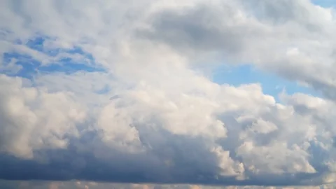 Beautiful cloudscape with large, building clouds Stock Footage 96055654