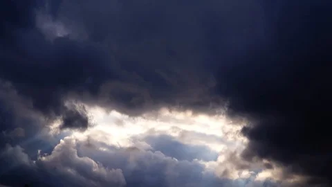 Beautiful cloudscape with large, building clouds Stock Footage 96055660