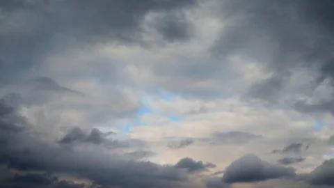 Beautiful cloudscape with large, building clouds Stock Footage 96055671