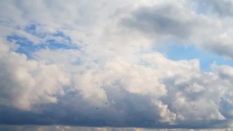 Beautiful cloudscape with large, building clouds Stock Footage 96055681