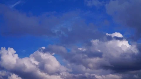Beautiful cloudscape with large, building clouds Stock Footage 96055689
