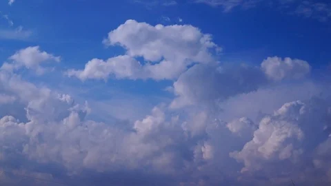 Beautiful cloudscape with large, building clouds Stock Footage 96055692
