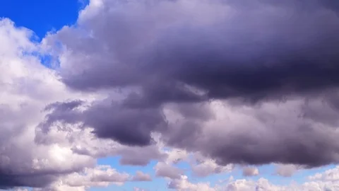 Beautiful cloudscape with large, building clouds Stock Footage 96055725