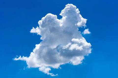 Beautiful cloudscape of nature single white cloud on blue sky background Stock Photos