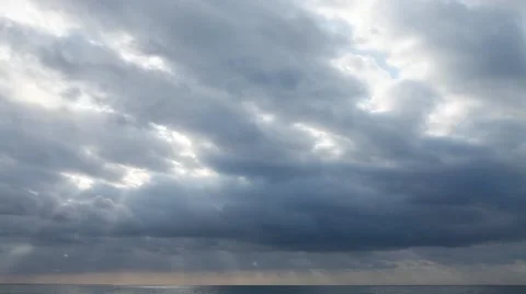 Beautiful cloudscape over the ocean video Stock Footage 50635935