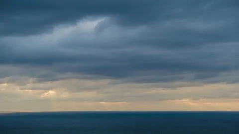 Beautiful cloudscape over the sea, sunset time lapse shot Video stock 167820407