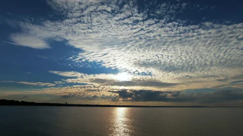 Beautiful cloudscape over the sea, sunset time lapse. Stock Footage 200479664