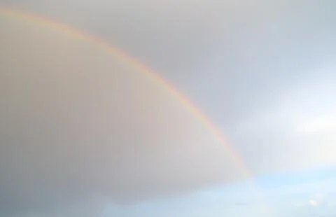 Beautiful cloudscape with rainbow Foto stock