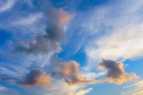 Beautiful cloudscape at sunset Stock Photos
