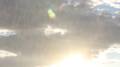 Beautiful cloudscape with sunset rays Video stock 77759503