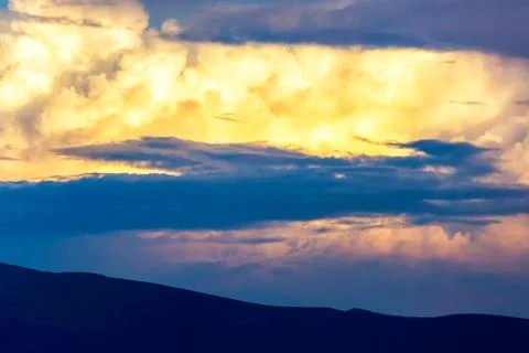 Beautiful cloudscape view in Carpathian mountains. Stock Photos