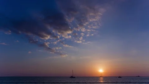 Beautiful cloudy sky sunset timelapse (time lapse, time-lapse). View to the.. Stock Footage 73349254