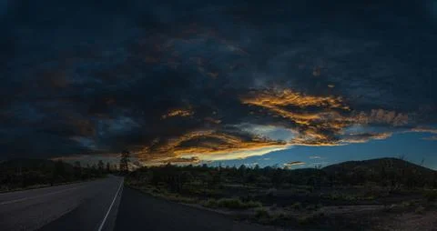 A beautiful cloudy sunset Stock Photos