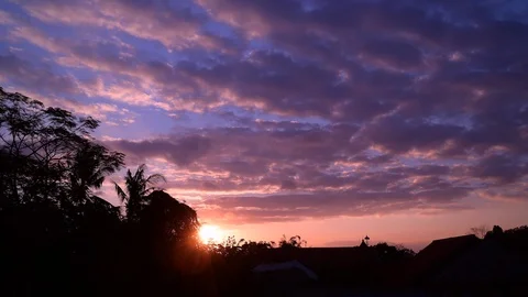 Beautiful cloudy sunset sky timelapse Stock Footage 115508227