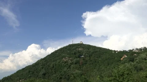 Beautiful cloudy timelapse green hill Stock Footage 90283353