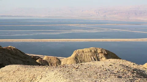 Beautiful coast of the Dead Sea . Stock Footage 49677591