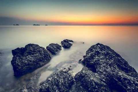 Beautiful coast sunset Stock-Fotos