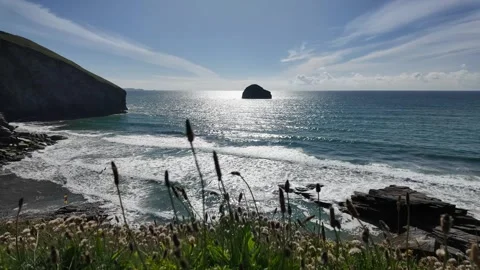Beautiful Coastal scene In cornwall Stock Footage 277605879