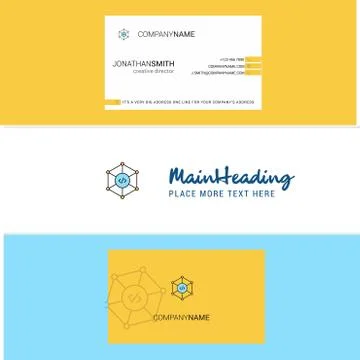 Beautiful Code Logo and business card. vertical Design Vector Illustrazione stock
