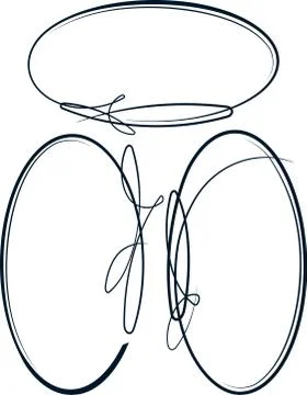 Beautiful collection of oval frames. Vector Stock Illustration