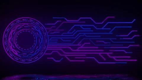 Beautiful color core micro chip 4k neon video Stock Illustration