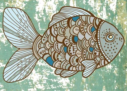 Beautiful color fish Stock Illustration