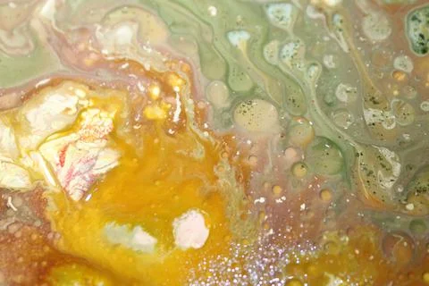 Beautiful color green effects Artistic Red Bubbles Mixing Paint Stock Illustration