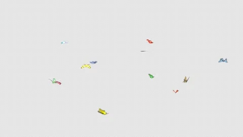 Beautiful Colored Butterflies Flying in the frame. Stock Footage 259892467