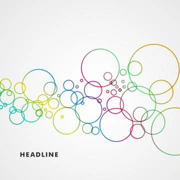 Beautiful colored circles on a light background Stock Illustration