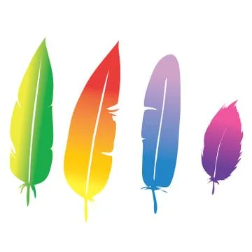 Beautiful colored feathers Stock Illustration