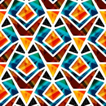 Beautiful colored polygons seamless pattern vector illustration Stock Illustration