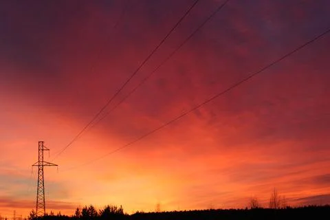 Beautiful colored sunset Stock Photos