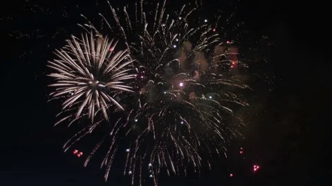 Beautiful colorful firework. Celebration. Stockbeeldmateriaal 77178837