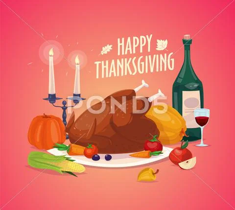 Beautiful, colorful illustration Happy Thanksgiving celebration, can be use as Stock Illustration