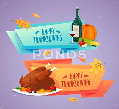 Beautiful, colorful illustration Happy Thanksgiving celebration, can be use as Stock Illustration