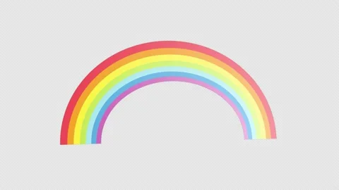 Beautiful colorful rainbow Loop animation transparent background with an al.. Stock Footage 233392965