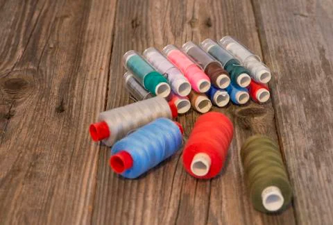 Beautiful Colorful spools of thread Stock Photos