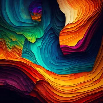 Beautiful colorful wave 3d layers texture Stock Illustration