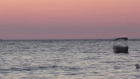 Beautiful colors during sunset over sea, Samos Greece Stock Footage 139211014