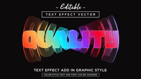 Beautiful colors of text effect style vector fully editable Stock Illustration