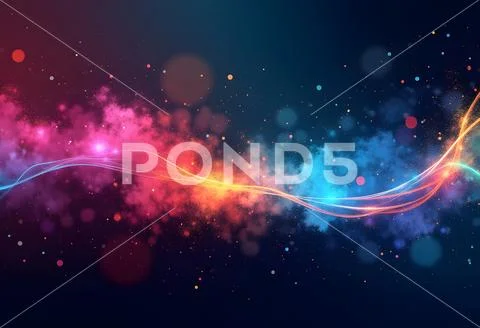 Beautiful Colour Splashes and Wavy Lines