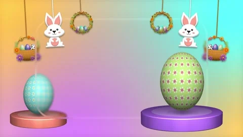 Beautiful colourful animation of easter day with swinging easter decoration.. Stock Footage 304269633