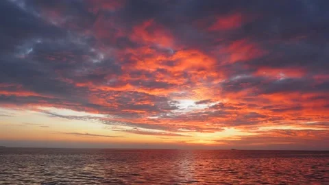 The Beautiful Colours Of The Sky As The Sun Sets In The Maldives Stock Footage 295417434