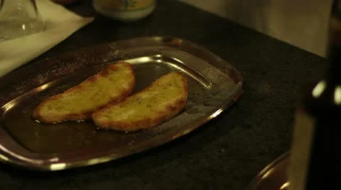 Beautiful composition of the bread with olive oil dressing 스톡 동영상 8987518