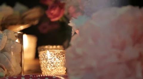 Beautiful composition with burning candle. Stock Footage 62134106