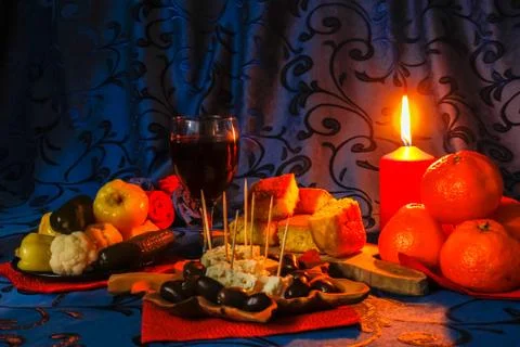 Beautiful composition with candle light Stock Photos