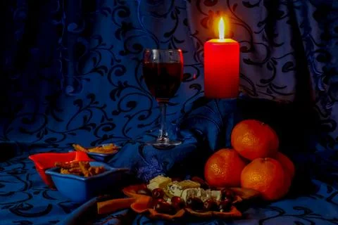 Beautiful composition with candle light Stock Photos