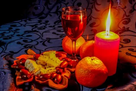 Beautiful composition with candle light Stock Photos