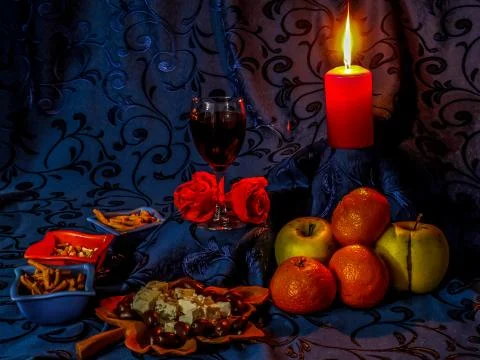 Beautiful composition with candle light Stock Photos