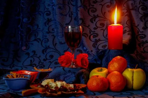 Beautiful composition with candle light Stock Photos